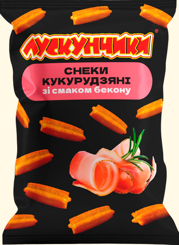 Снеки кукурудзяні зі смаком бекону