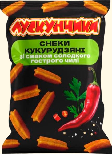 Снеки кукурудзяні зі смаком чілі